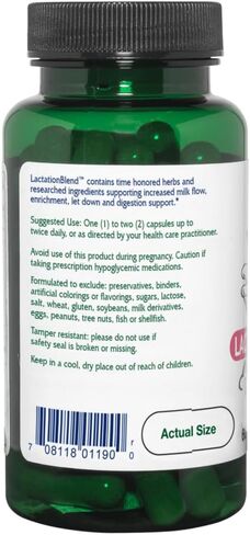 Vitanica LactationBlend, Lactation Supplement for Increased Breast Milk Supply and Flow Organic Breastfeeding Support, with Fennel, Milk Thistle, Fenugreek and More, Non-GMO, Vegan, 60 Capsules in Saudi Arabia