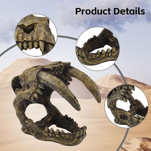 kathson Reptile Resin Dinosaur Skull Decoration Bearded Dragon Tank Triceratops Skeleton Accessories Vines Flexible Leaves Decor for Lizards Tortoises Snakes Frogs(3 PCS) in Saudi Arabia