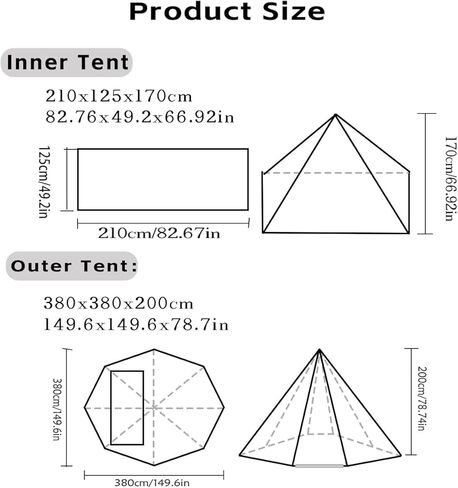 Camping Hot Tent with Wood Stove Jack Winter Teepee Tent 4 Season Backpacking Tent for Survival Hunting Military Fishing in Kuwait