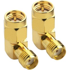 onelinkmore SMA Type Connector SMA Male to Female RF FPV Antenna Adapter Right Angle Adapter for 2G 3G 4G LTE RouterWLAN LAN Coax Cable Pack of 2…