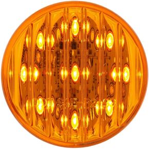 United Pacific 38170 - Clearance/Marker Light - Amber Led/Amber Lens, Round Design, 2 In., 9 Led, 2 Female Bullet Plugs