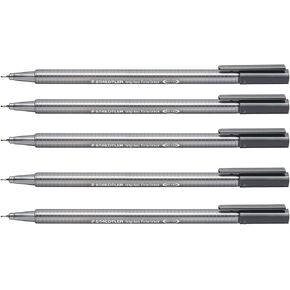Staedtler Triplus Fineliner Pens gray color 5 Pcs./Pack