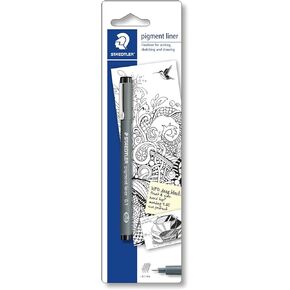 STAEDTLER 30803-SSB6 Pigment Liner Pens - Assorted Colours, 0.3 mm (Set of 6)
