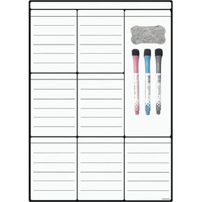 A3 Dry Erase Weekly Planner Board - 16" x 12" Magnetic Whiteboard for Daily, Weekly, and Monthly Scheduling, Chore Chart, Fitness, Meal Prep, and More for Pets, Kids, and Adults