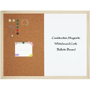 GDMINLO 16.5"x12.6" Dry Erase Cork Board, Bulletin Combination Board, Notice Pin Board, Memo Board, Wall Mounted Dry Erase Board Vision Board for Home, School and Office