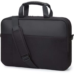 LIGHT FLIGHT 17.3 Inch Expandable Slim Laptop Briefcase for Business Travel, Water-Resistant Work Bag with Organizer Compartment, Black
