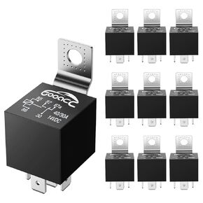 GOOACC 6 Pack Automotive Relay Harness Set 5-Pin 30/40A 12V SPDT with Interlocking Relay Socket and Harnesses,2 Years Warranty