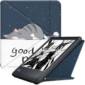 Gylint Kobo Libra 2 2021 Origami Case, The Thinnest and Lightest Leather Smart Cover Case for New Kobo Libra 2 7'' 2021 Release with Auto Wake Sleep Feature Black