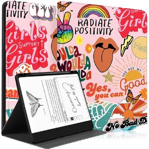 for Amazon Kindle Scribe Case Folio Cover 10.2 Inch for Women Girls Cute Fashion Design Girly Kawaii Quotes Active Pretty Teens Unique Aesthetic E-Book Cases for Kindle Scribe 10.2"