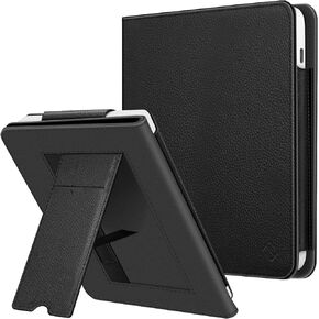 Fintie Stand Case for 7" Kobo Libra Colour (2024) / Kobo Libra 2 (2021) eReader - Premium PU Leather Stand Cover Auto Sleep/Wake with Card Slot and Hand Strap (Z-Purple Marble)