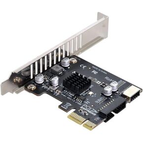 cablecc USB 3.1 Front Panel Socket & USB 2.0 to PCI-E Express Card Adapter for Motherboard