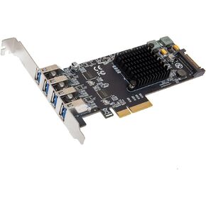 IO CREST USB-C 3.2 Gen 2x2 Type-C 20 Gbps PCI-e Gen 3 x4 Expansion Card SATA Powered ASMedia ASM3242 in Kuwait