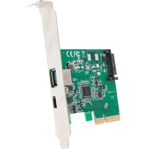 I/O CREST USB-C 3.2 Gen 2x2 + 20W QC Power Delivery PCI-e Gen 3 x4 Expansion Card SATA Powered ASMedia ASM3242