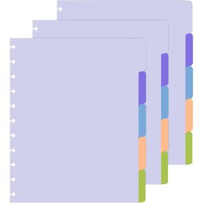 5 فواصل تبويب Discbound 8.5x11Discbound فواصل دفتر فواصل حجم الرسالة مع علامات التبويب فواصل علامة تبويب فارغة حجم الرسالة فواصل Discbound لدفتر ملاحظات الكلية المكتبية (فرق كبير في اللون) in Kuwait