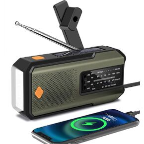 Emergency Hand Crank Radio with 3 LED Flashlight, AM/FM/NOAA Portable Weather Radio with Phone Charger, Solar Powered USB Charged Radio for Indoor Outdoor Camping, SOS Alarm (WB01 Blue)