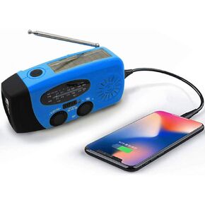 Upgraded Emergency Solar Weather Radio Hurricane Supplies Earthquake Kit Hand Crank Self Powered AM/FM/WB NOAA Wind up Survival Radios LED Flashlight 2000mAh Power Bank for iPhone Smart Phone