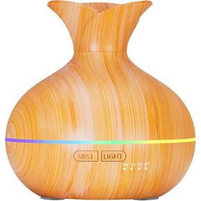 Essential Oil Diffusers for Home, 300ml Portable Small Aromatherapy Diffuser, Ultrasonic Diffusers for Essential Oils, Auto Shut-Off 4 Timers 15 Colors for Office Home (Yellow) in Kuwait