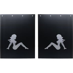 24 x 30 Semi Truck and Trailer Heavy Duty Poly Rubber Sitting Lady Mud Flap - Pair