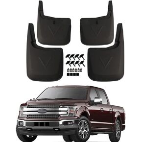 KCOOL Compatible with Mud Flaps Ford 2015-2020 F150 Without OEM Fender Flares Custom Front and Rear Mud Guard Set (4pcs Set)