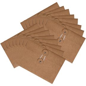 20pcs Kraft Envelope Business Envelopes Brown Tie Pocket Organizer Pouch Kraft Envelopes Kraft Envelopes with String Closure Secret Folder Multi-function Envelopes Letter Supplies