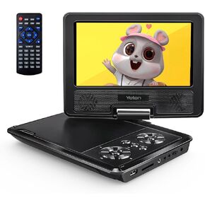 مشغل DVD محمول YOTON مقاس 9.5 بوصة، بطارية مدمجة لمدة 4-6 ساعات، شاشة HD دوارة 7.5 بوصة، للأطفال والسيارة، يدعم مزامنة الشاشة مع التلفزيون، ويدعم بطاقة SD/USB/تنسيقات الأقراص المتعددة in Kuwait
