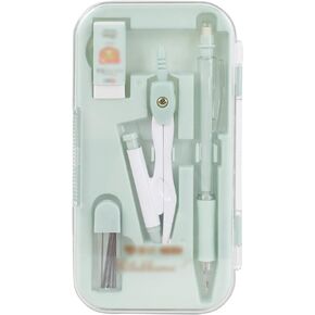 LABANCA 8 Pcs Compass Set with Protractor Rulers Pencil for Math Geometry (06970Blue)