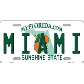 Miami Florida Novelty Metal License Plate Tag LP-6007