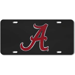FANMATS 33618 Alabama Crimson Tide 3D Black License Plate