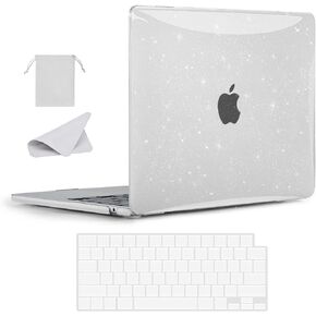 BlueSwan Compatible for 2022-2024 MacBook Air 13 inch Case M3 M2 A3113 A2681, for 13.6" Sparkly Hard Shell Case&Keyboard Cover&Storage Bag&Polishing Cleaning Cloth, Glitter Clear in Kuwait
