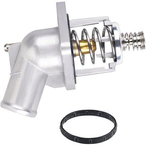 12674639 Engine Coolant Thermostat Housing Assembly-Aluminum Alloy Silver Tone Car Water Outlet Assembly Compatible with Cadillac Escalade,Chevrolet Silverado,Suburban,Tahoe,and GMC Sierra 1500