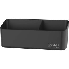 loukin Magnetic and Adhesive Marker Holder, Dry Erase Accessory Tray, Magnetic Storage Organizer for Whiteboard, Glass or Refrigerators (Black)