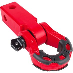 GearAmerica Aluminum 2x2 Hitch Receiver & Mega Shackle 32,000 lbs (16T) MBS, 16,000 lbs (8T) WLL - for Heavy Duty Towing and Off-Road Recovery - Includes Shackle, Washers & Pin - Black