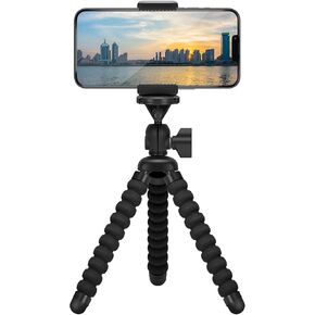 حامل ثلاثي القوائم مرن للهاتف الخلوي الصغير، حامل الهاتف المحمول ZTON قابل للتعديل، حامل الأخطبوط العالمي لهواتف iPhone وSamsung والكاميرا (S-أسود) in Kuwait