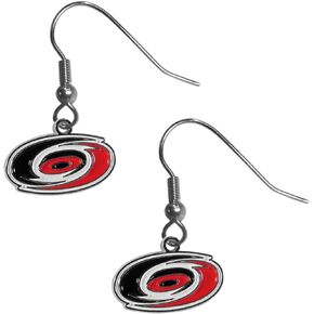 NHL Siskiyou Sports Womens Carolina Hurricanes Chrome Dangle Earrings One Size Team Colors