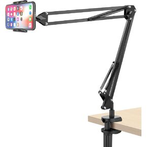 Cell Phone Holder, Universal Phone Stand Clip Lazy Bracket Flexible Articulating Arm Phone Mount Compatible with iPhone 15 14 13 12 11 Pro Xs Max XR X 8 7 6, Samsung