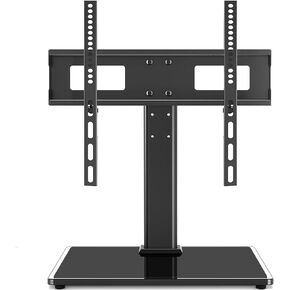 حامل تلفزيون TAVR عالمي على سطح الطاولة لتلفزيونات بشاشة مسطحة LED LCD مقاس 27-60 بوصة، قاعدة حامل تلفزيون قابلة للتعديل مع قاعدة من الزجاج المقسى، حامل تلفزيون بشاشة مسطحة يحمل ما يصل إلى 88 رطلاً، VESA 400x400 مم in Kuwait