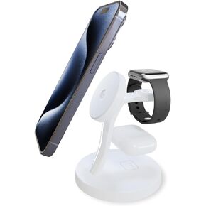 3 in 1 Wireless Charger for MagSafe, Wireless Charging Station, Compatible with iPhone 15/14/13/12, Apple Watch, AirPods Pro/3/2 (Cable and Adapter Included) Black