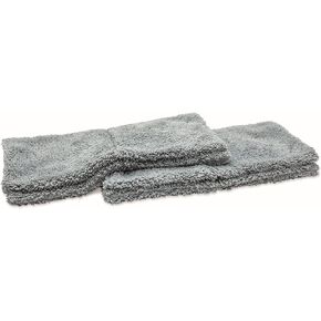 Griot's Garage 10295 Microfiber Plush Edgeless Wash Cloths (Set of 2),Gray,Small
