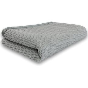 Simple Houseware Waffle Weave Gray Matter Microfiber Drying Towel, 25 x 36 Inches, Grey