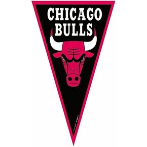 NBA Chicago Bulls Red & Black Plastic Pennant Banner - 12ft (Pack Of 1) - Perfect For Game Day & Sports-Themed Parties