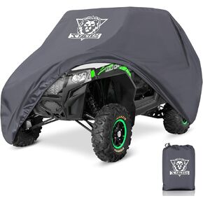 XYZCTEM UTV Cover with Heavy Duty Black Oxford Waterproof Material, 114" x 65" x 75" (290 165 190cm) Included Storage Bag. Protects UTV From Rain, Hail, Dust, Snow, and Sun (2-3 Seater)