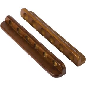 Six Cue Billiard Rack - Wall Mounted, Durable Solid Wood