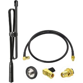 Bingfu Dual Band VHF UHF 136-520MHz 31 inch Foldable CS Tactical SMA Female Ham Radio Antenna with 3 feet Extension Relocation Cable for Kenwood Baofeng BF-F8HP UV-5R UV-82 BF-888S GT-3 Ham Radio