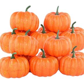 ShellKingdom Artificial Mini Pumpkin for Valentines Day Decor, Fall Pumpkin for Christmas/Home/Wedding Thanksgiving/Halloween/Party Decoration 12 PCS (White)