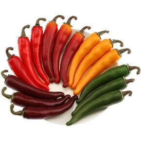 15pcs Artificial Lifelike Pepper Decoration Fake Vegetable Home Party Kitchen Table Food Show