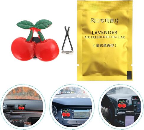 مشابك تهوية معطر هواء بالكرز من الأكريليك اللطيفة - زينة قلادة ممتعة للسيارة لنشر الرائحة والديكور الداخلي in Saudi Arabia