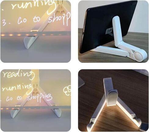 Acrylic Dry Erase White Board 12" x 8" Clear Desktop Whiteboard with Light Up Stand for Desk LED Letter Message Board with 7 Colors Pens in Saudi Arabia