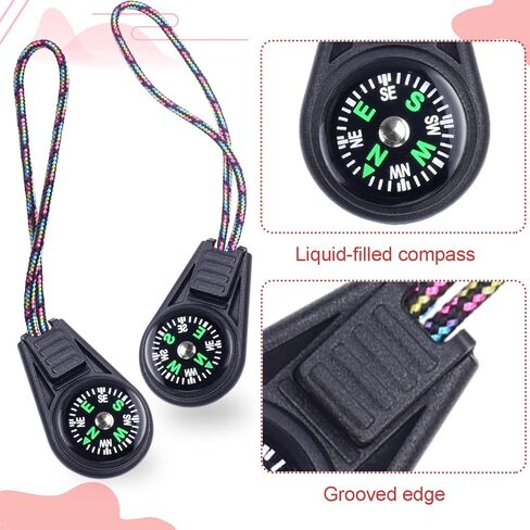 Mini Compass for Kids Compass Keychain，Button Compass Bulk Kit，Paracord Hiking Survival Small Compasses，Kids Scout Compass (5pcs Black) in Saudi Arabia