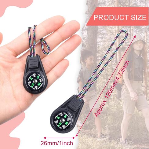 Mini Compass for Kids Compass Keychain，Button Compass Bulk Kit，Paracord Hiking Survival Small Compasses，Kids Scout Compass (5pcs Black) in Saudi Arabia