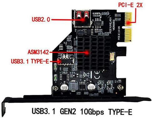 مقبس اللوحة الأمامية Cablecc USB 3.1 ومحول بطاقة USB 2.0 إلى PCI-E السريع للوحة الأم in Saudi Arabia